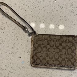 Coach Corner Zip Wristlet W/ID Holder