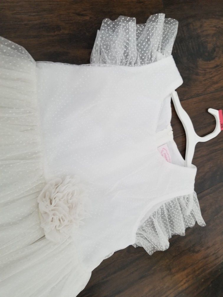 Girls White Event Dress