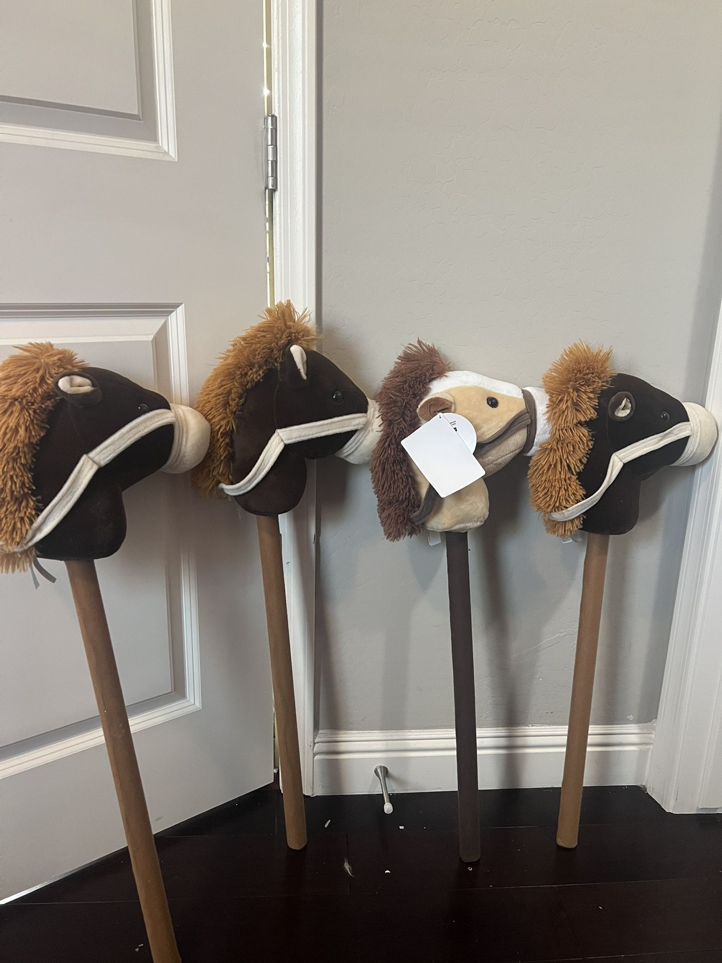 Kids plush stick horse