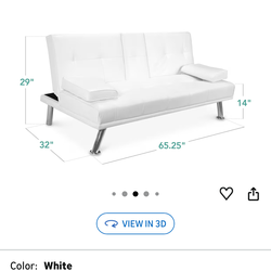 White Leather Futon
