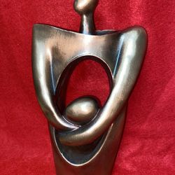 Vintage 8 Inch Copper Plated Alabaster Greek Modern Design Statue Imported From Greece (Read Description)