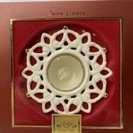 Lenox Snow Lights Ceramic Snowflake Tealight Candle Holder with Candle New in Bo