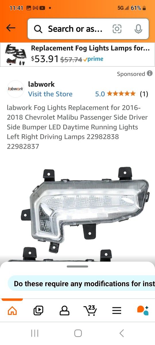 Fog Lights  Chevy 