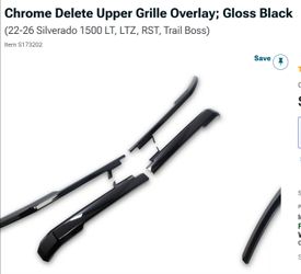 Chrome delete gloss black grill cover