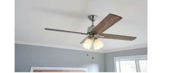 Malone 54 in. LED Brushed Nickel Ceiling Fan with Light Kit NEW
