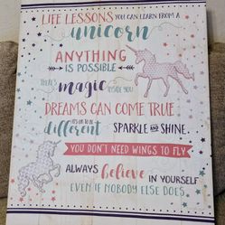 "Life Lessons Unicorn" Canvas Poster