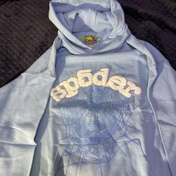 Blue Rhinestone sp5der hoodie Size M