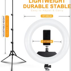 Ring Light Kit and Photography Video Lighting:18 in Outer 55W6700k and 4 Color Filter 416 Led Light Stand Carrying Bag for Camera,Smartphone,YouTube,T