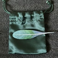 Vintage Scherer Wooden Feather Brooch