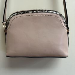 A New Day Faux Leather & Snakeskin Dusty RoseTaupe/Pink Crossbody Bag