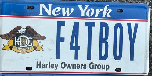New York Harley Owners Group Vanity License Plate