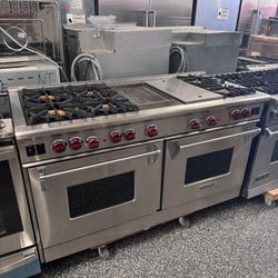 Wolf 60”Wide All Gas Range Stove In Stainless Steel 