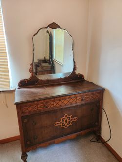 Antique Walnut Dresser with Mirror