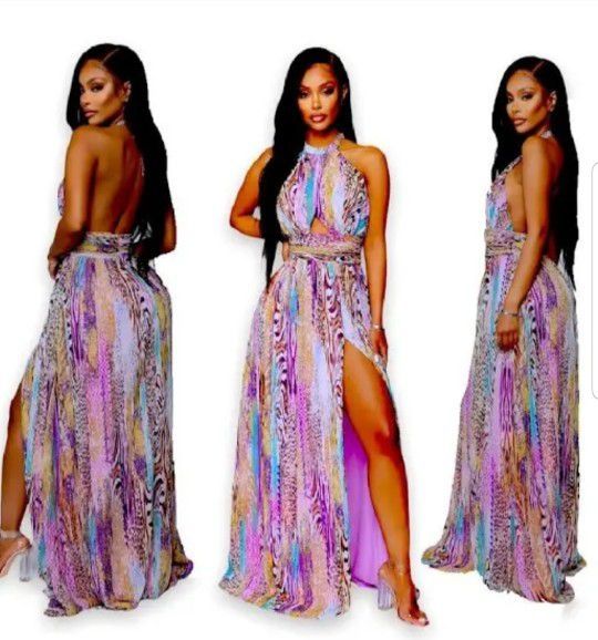 Halter top maxi dress