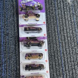 🔥 Hot Wheels 57th Anniversary Purple & Gold Set with Chase 🔥