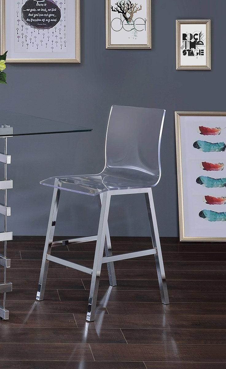 Industrial Style Acrylic and Chrome Bar Stool Set of 4 $200/4pcs