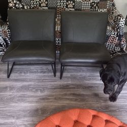 Black Faux Leather Chairs