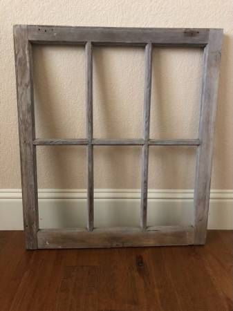 Vintage Antique Farm Window Frame 6 Pane Decor