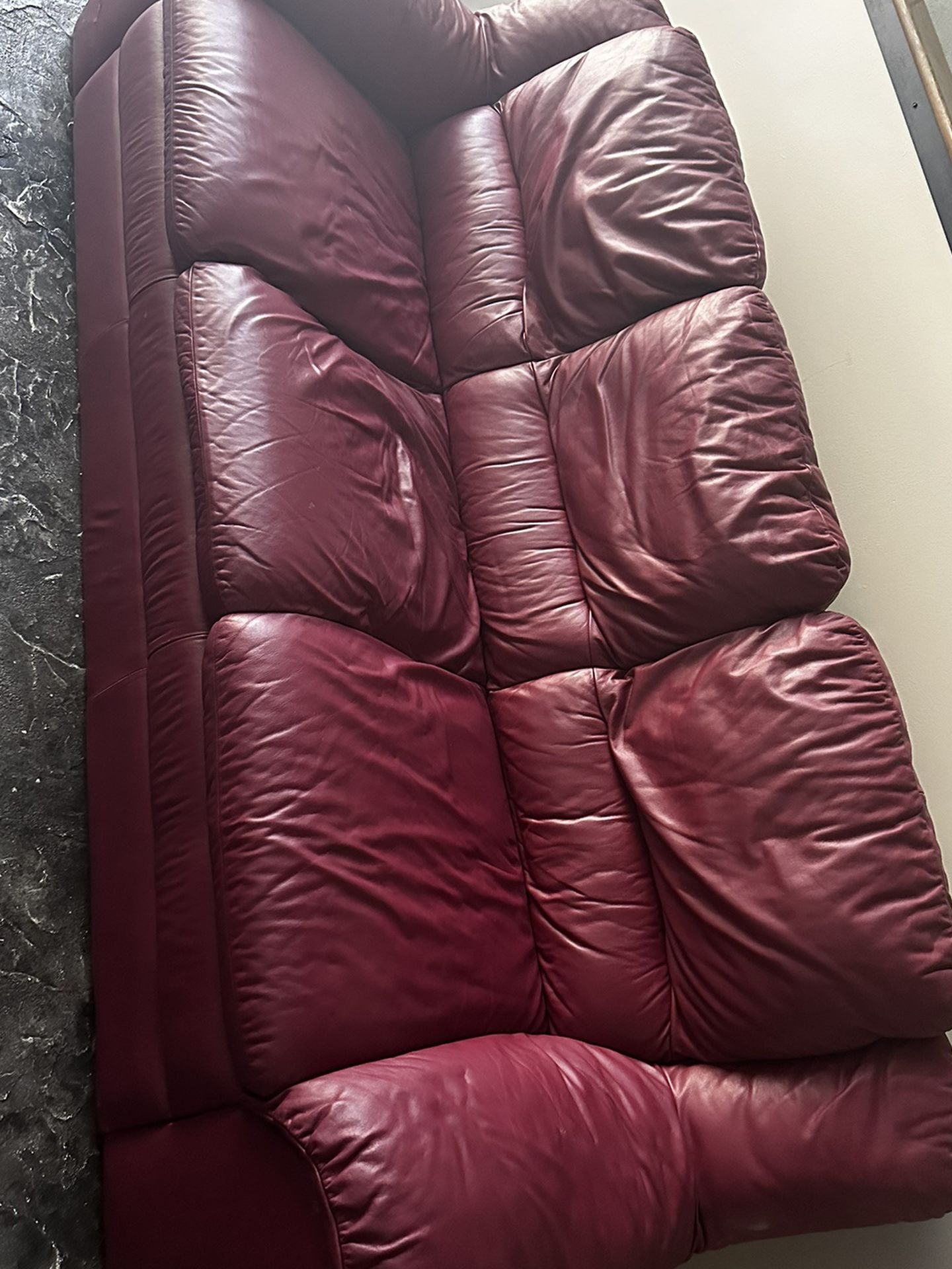 Red Leather Sofa Couch
