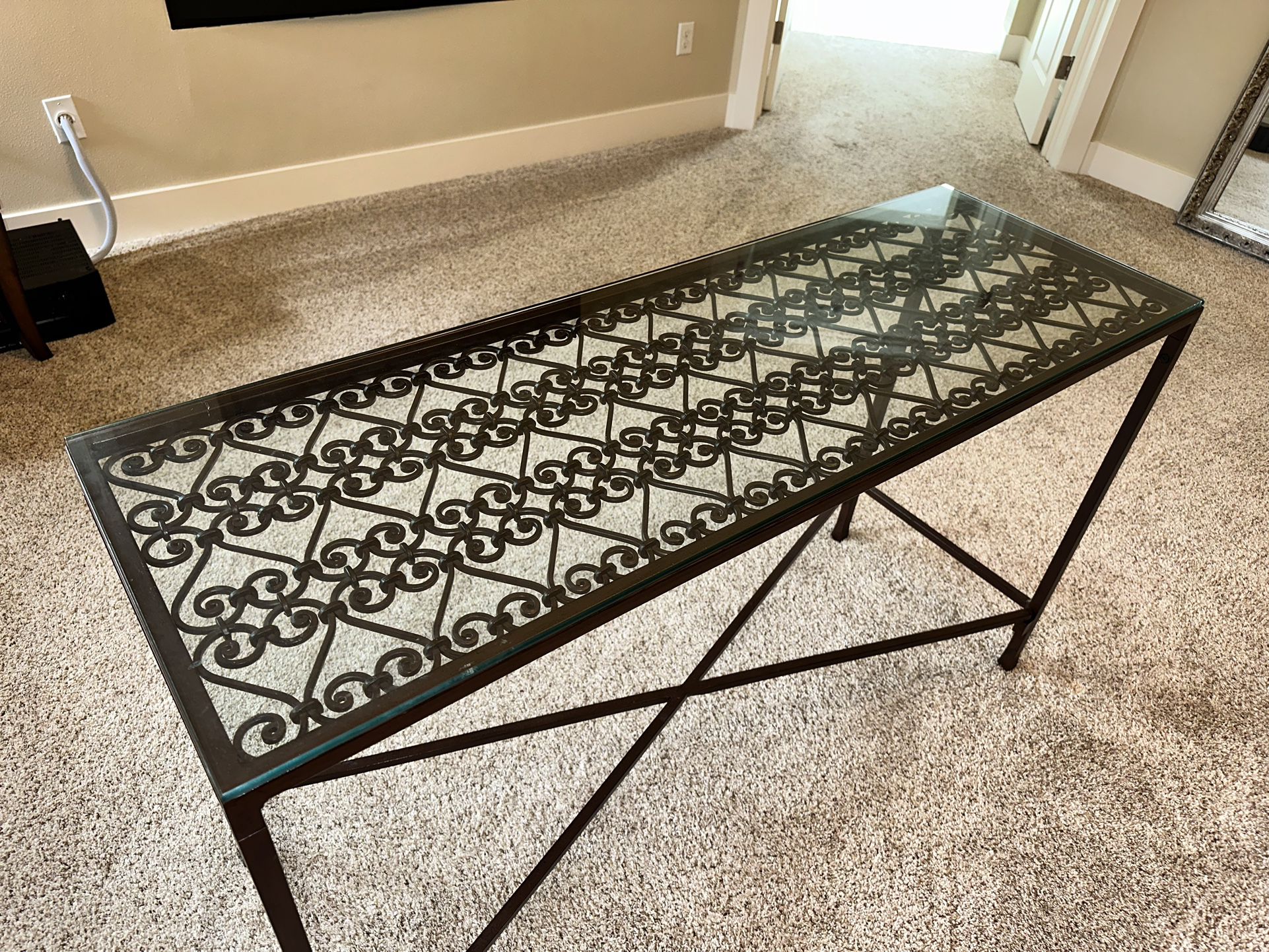 Metal & Glass Console Table/Entry Table