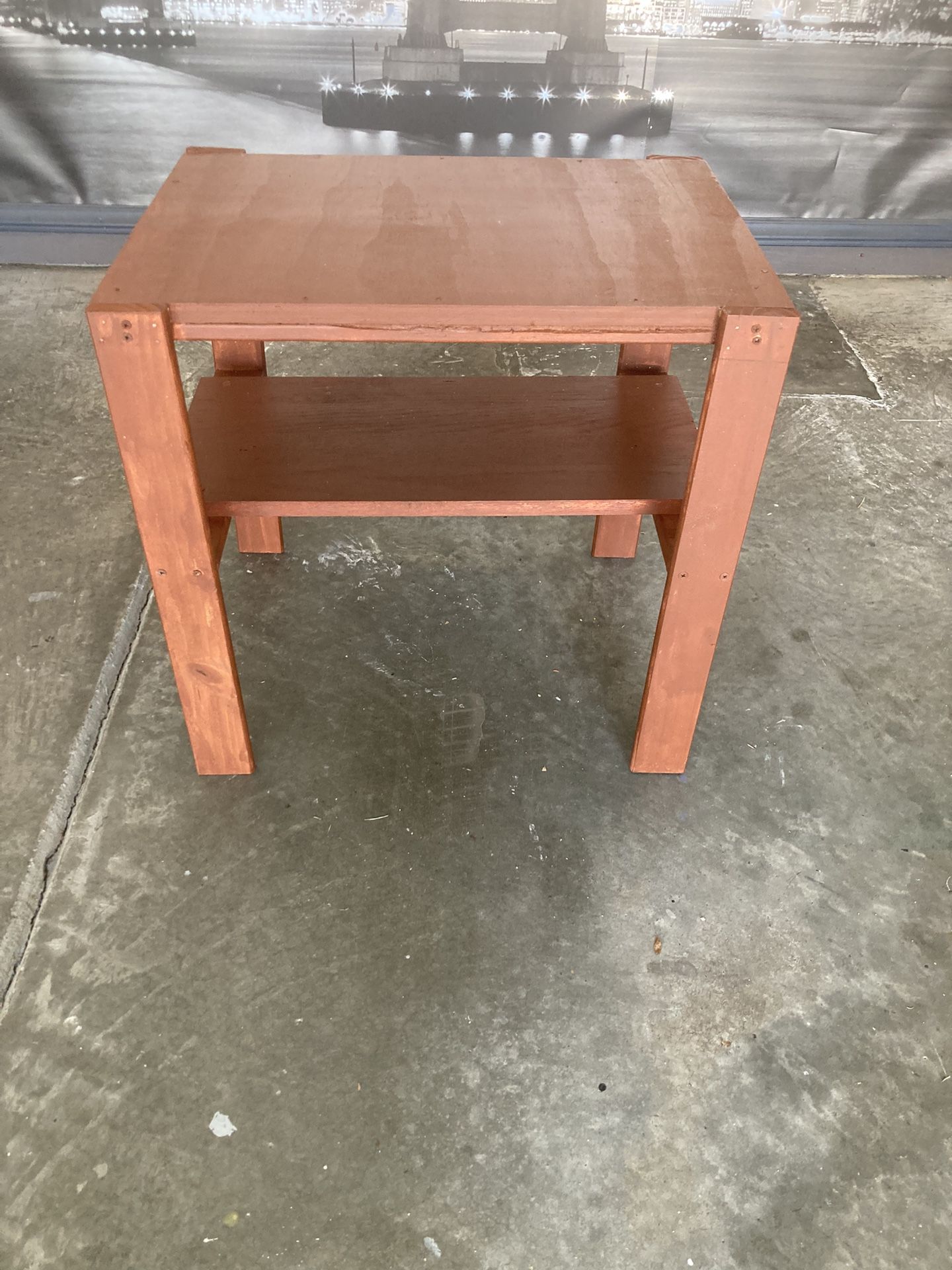 Solid Wood Table New With Shelf