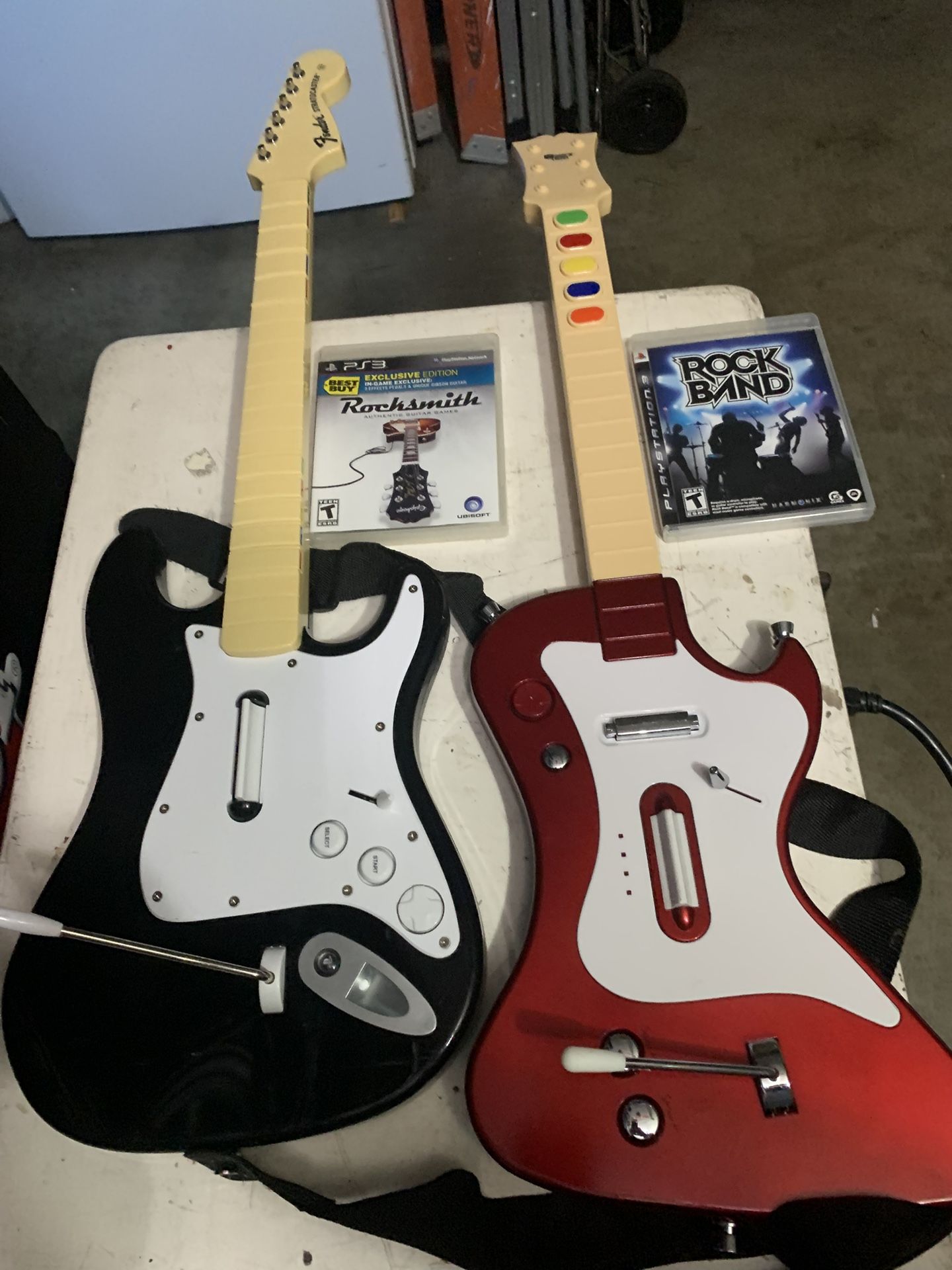 PS3 Video Games With Wireless Guitars Rock Band