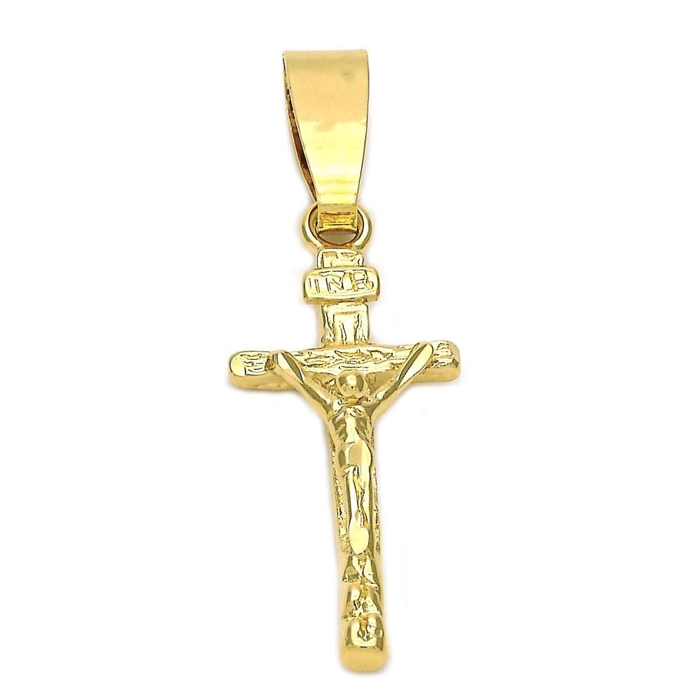 18K Gold Layered Small Crucifix With 18” Chain