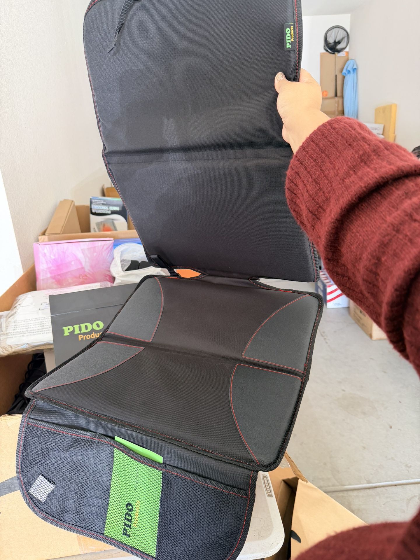 PIDO Car Seat Protector Under Baby Car Seat with Thick Padding, Carseat Pads Cover Mat for Kids, Waterproof Material and Non-Slip Base – Universal Fit