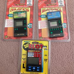 Three Brand Néw In Packages Hand Held Slot/casino Games 
