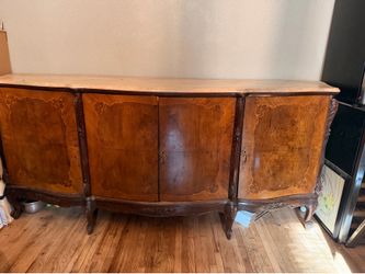 Vintage French Provincial Marble Top Sideboard / Buffet Cabinet