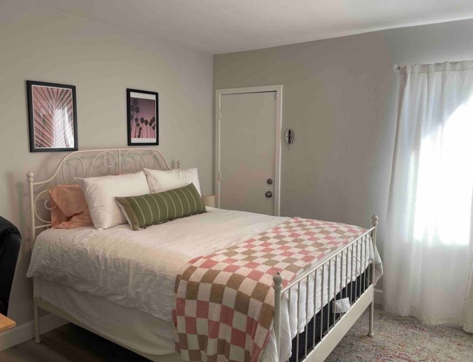 Bedframe, boxspring, and mattress