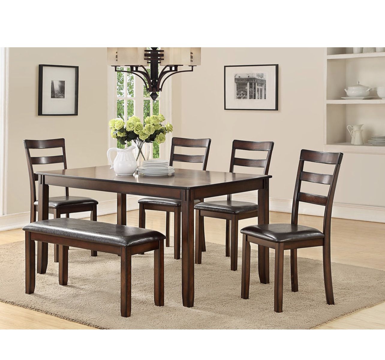 Dining Table Set 6pc 60”x36”x30”H,All Products : American Fashion Style Bags On Sale