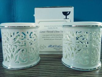 Lenox Pierced China votive holders New