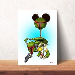 Disney Boba Fett Balloon Print