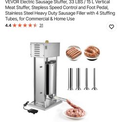 Electric Sausage Stuffer, 33 LBS / 15 L
