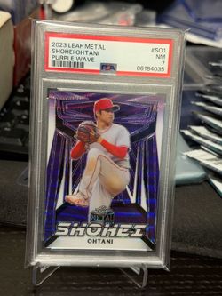 2023 Leaf Metal Shohei Ohtani Purple Wave /12 PSA 7
