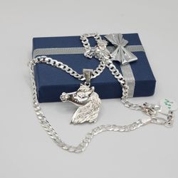 Cadena Dije De Caballo Plata 925