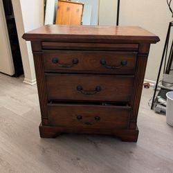 Wood Nightstand With Pull Out Table