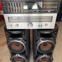 Stereo Home Stereo Vintage Speakers music System Amp And Tuner MAKE AN OFFERn