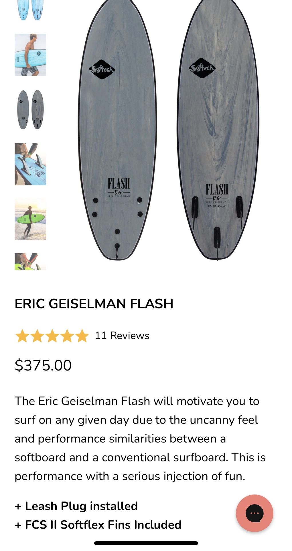 Flash Eric Geiselman FCS ll 5’7” Surfboard