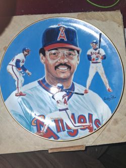 Vintage Signed Reggie Jackson Plate