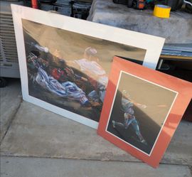 2 Terry Rose Baseball Art Prints - Long Ball & Play at the Plate