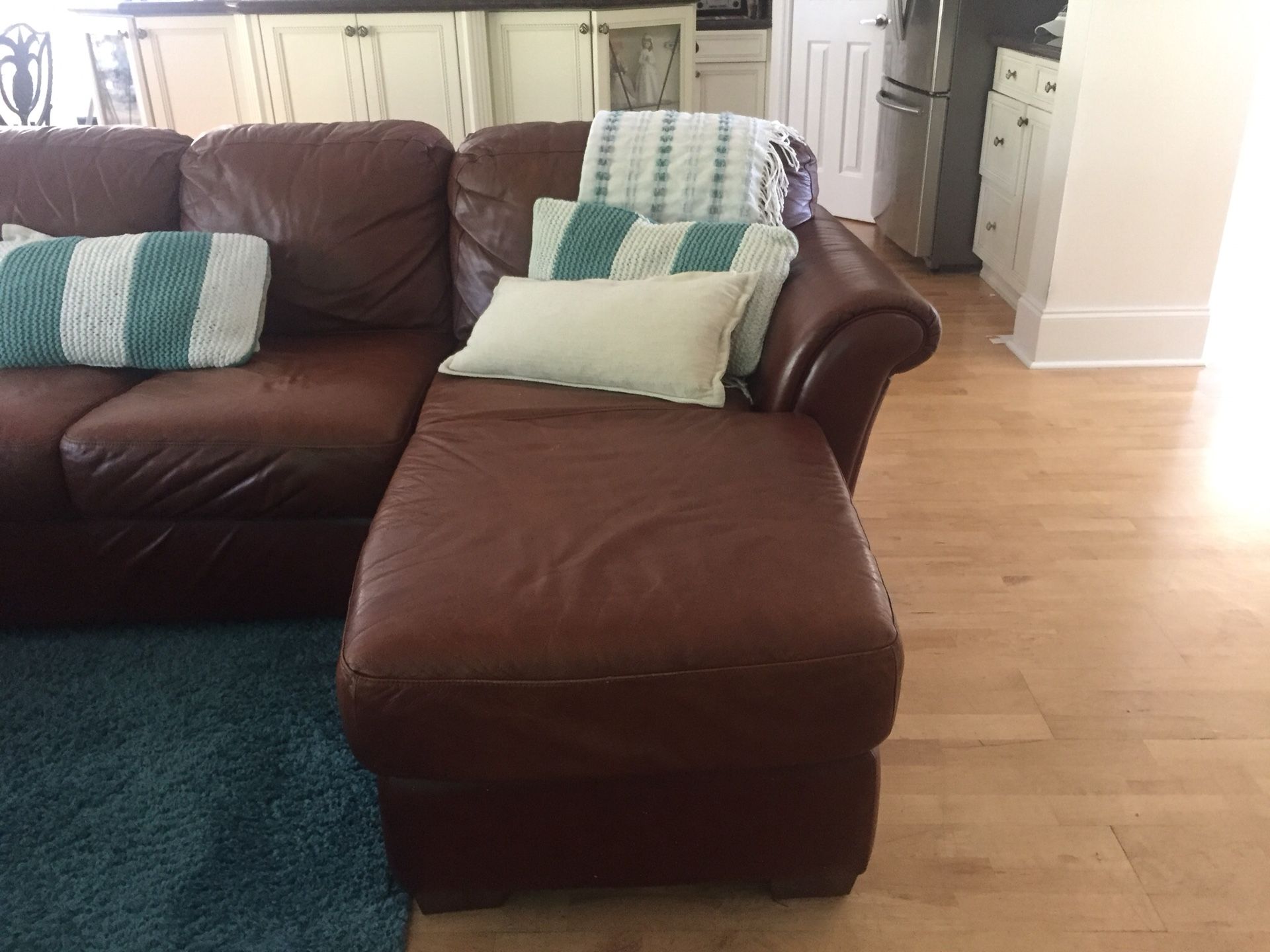 Macy’s Sectional Leather couch for Sale in Parkland, FL OfferUp