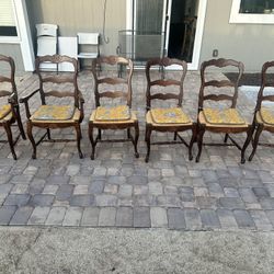 French Ladderback Chairs. Set Of 6