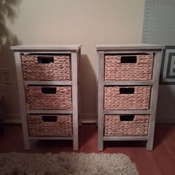 2 Wicker Storage Stands
