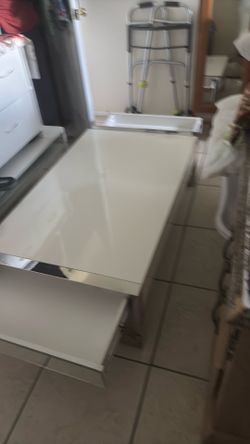 White center table with drawers