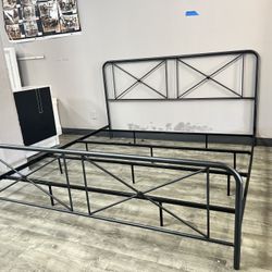 KING SIZE METAL FRAME BLOWOUT!! $179.. BED IN A BOX! EASY PICK UP!! SOLID AND STURDY!!