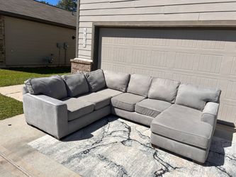 Gray L-Shaped Sectional Sofa with Chaise
