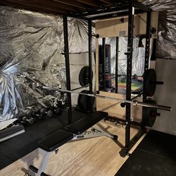 Power Rack With Barbell And Plates