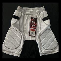 McDavid 5-Pad Padded Football Compression Girdle, Youth Small White/Gray